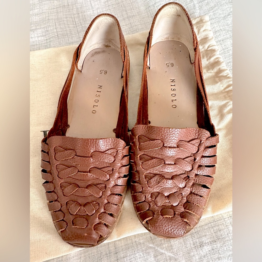 Nisolo Leather Sandles with bag